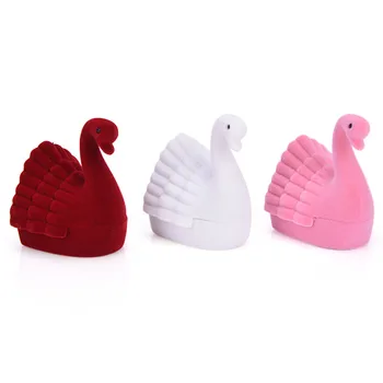 

Cygnet Swan Velvet Ring Earring Necklace Jewelry Display Gift Box Case-Display Box Jewelry Packaging Novelty Jewelry Box