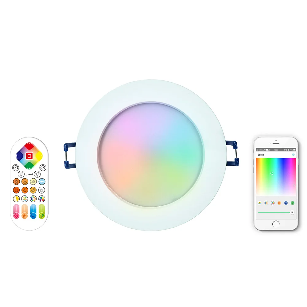 

iHomma IP44 Smart LED Downlight Dimmable WiFi IR Remote Smartphone APP Control 16 Millions Color Change 12W 900LM Recessed Lamp