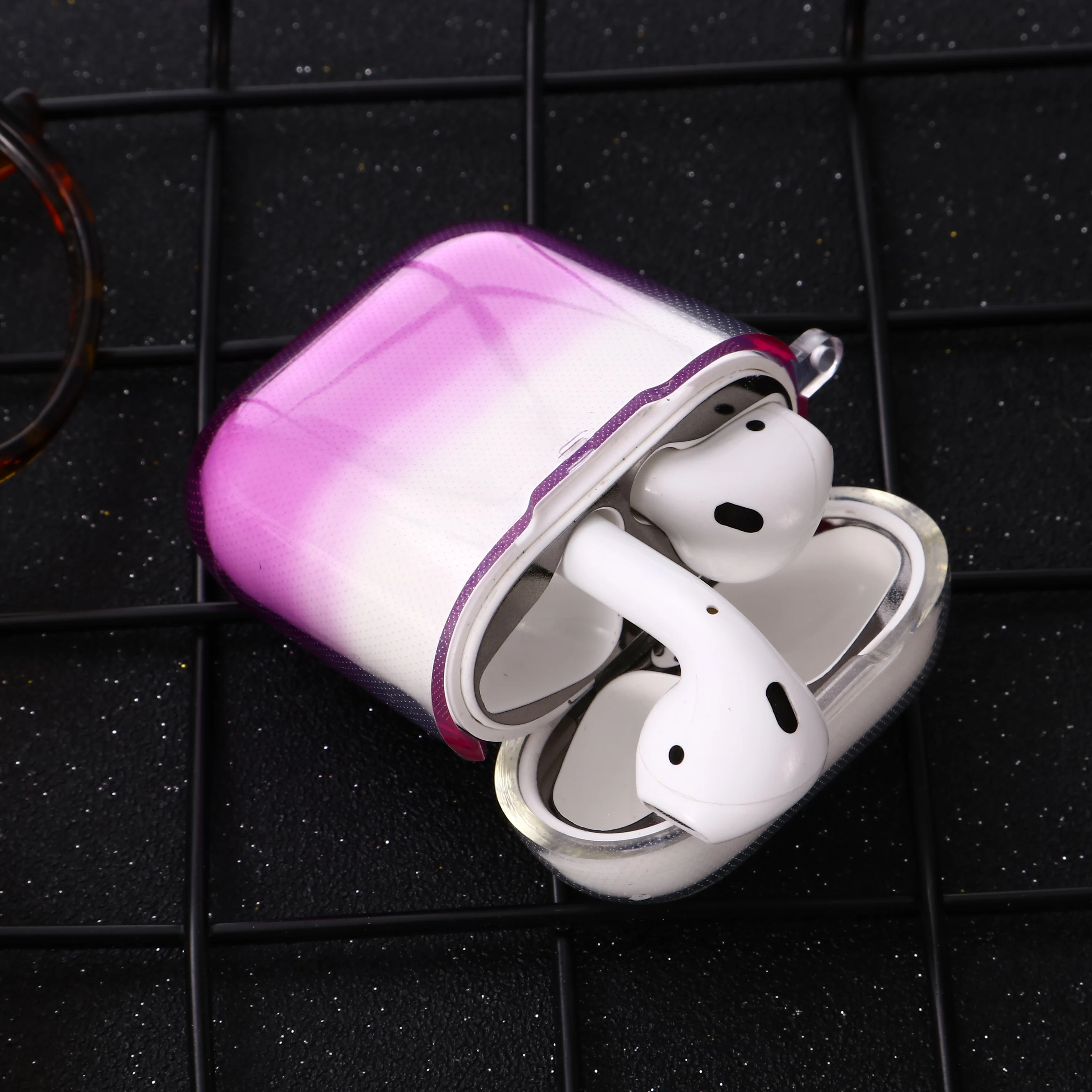 Летний стиль для airpods чехол прозрачный градиент ТПУ мягкий apple наушники