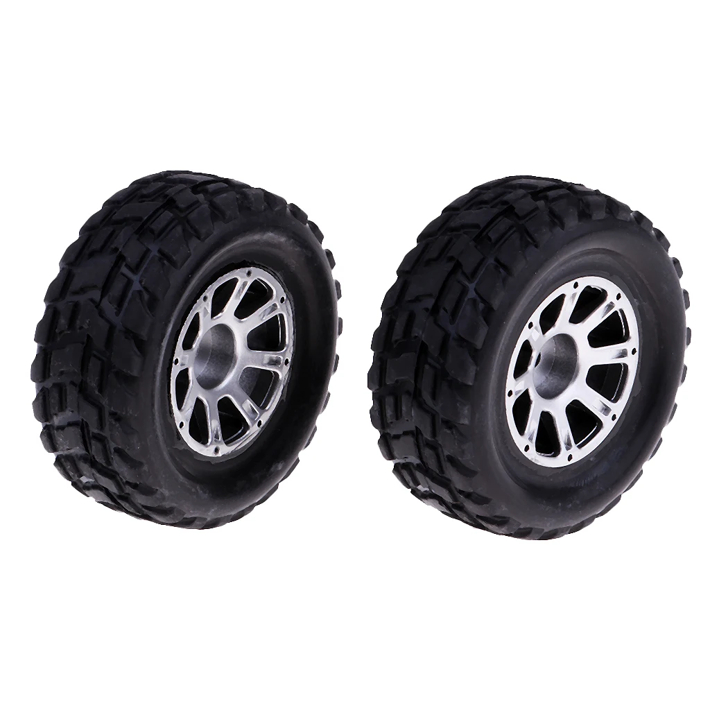 2pcs Plastic Wheel Rubber Tires for WLtoys A949 A959 A969 RC Car Spare Parts