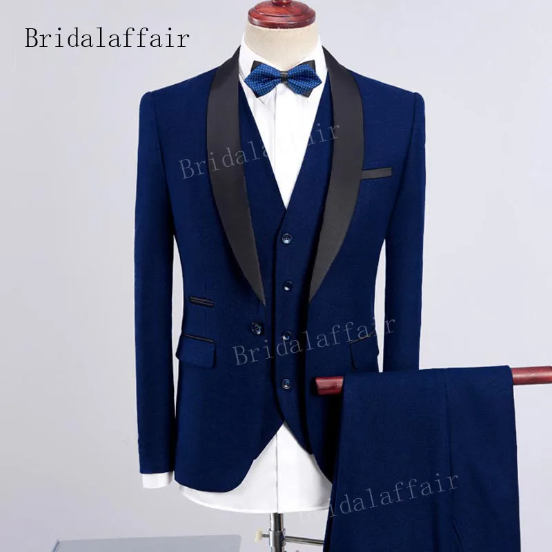 Bridalaffair дизайн мужской фуксия смокинг мужской костюм комплект из 3 предметов деловые костюмы для мужчин жениха Свадебные костюмы(Блейзер+ брюки+ жилет