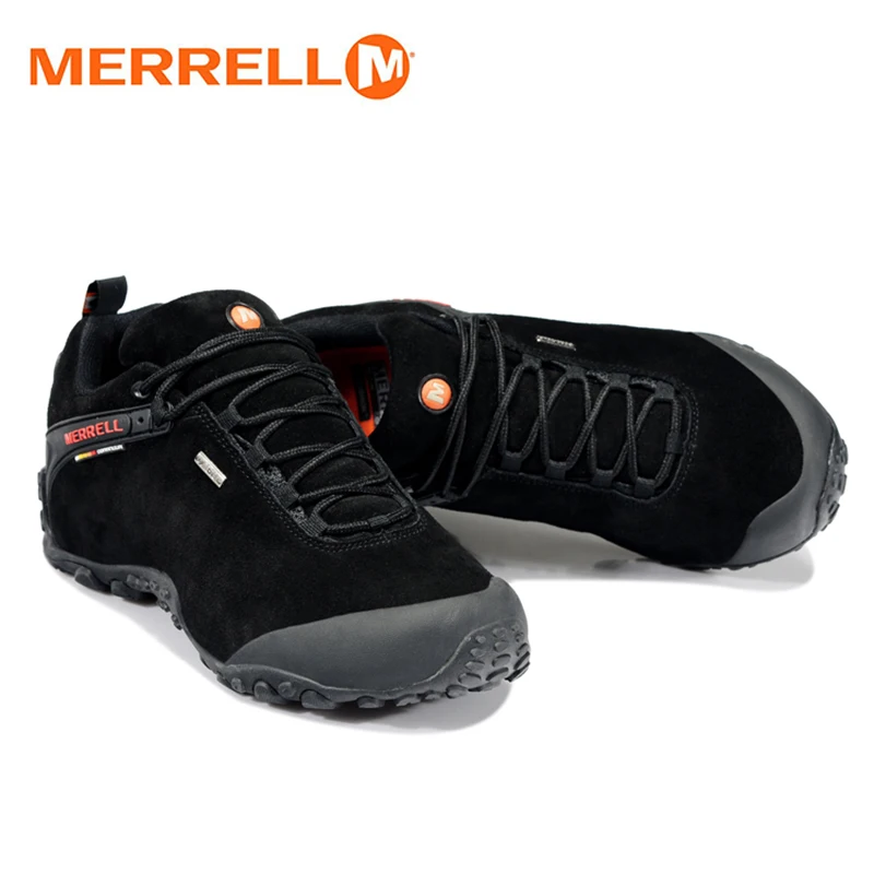 Original Merrell Men Outdoor Sport Black Hiking Shoes For Male Fur