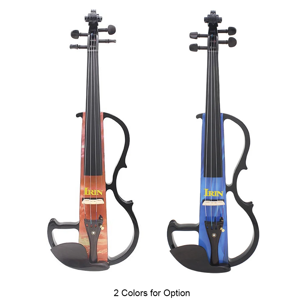 

Full Size 4/4 Electric Violin Fiddle Maple Wood Stringed Instrument Ebony Fretboard Rest with Connecting Cable Earphone Case