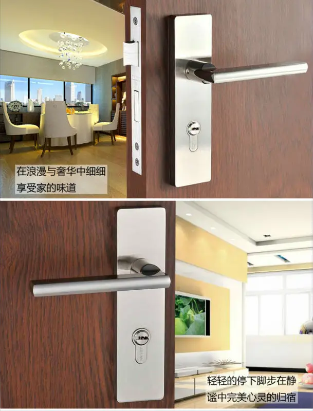

Free Shipping, Hing Quality Locks For Bedroom Door, Interior Door / Zinc alloy handle
