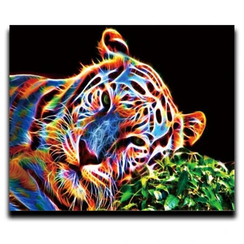 

Diy Diamond cross stitch painting Craft art Full of diamonds embroidered Animal round \ square mosaic Colored head of the tiger