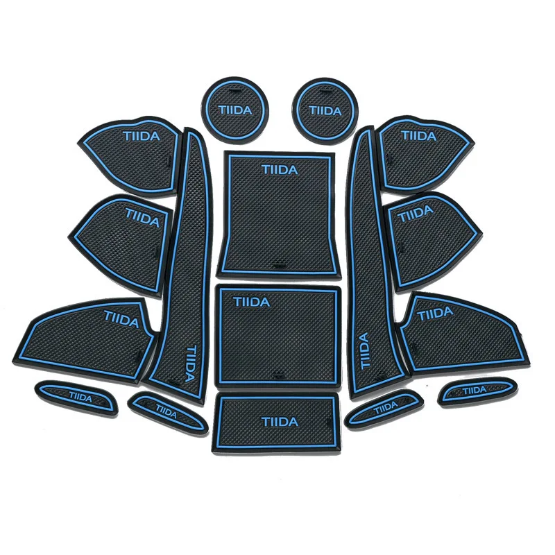 

17Pcs Lot Car Interior Upholstery For NISSAN 11-14 TIIDA Rubber Mat Car Accessories Non-Slip Mat Auto Accessories Interior