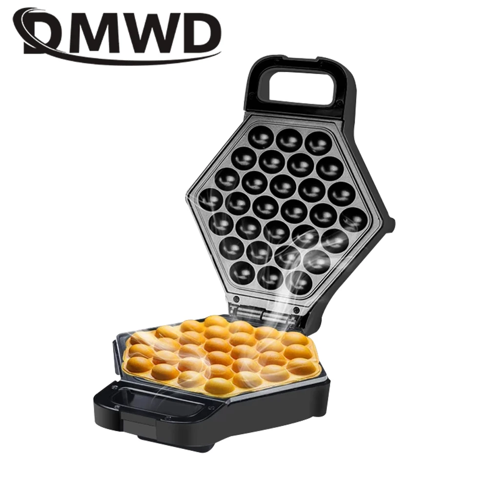 

DMWD Electric Chinese Hong Kong eggettes puff waffle iron maker DIY Bubble egg Cake Oven Muffin Mould Pan Breakfast Bakeware EU
