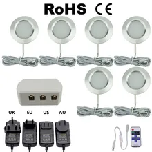 Затемнения 3 Вт под шкаф светильник s шайба светильник алюминиевая полка кухня лампы шкафа светодиодный освещение для шкафа витрина Счетчик ночник