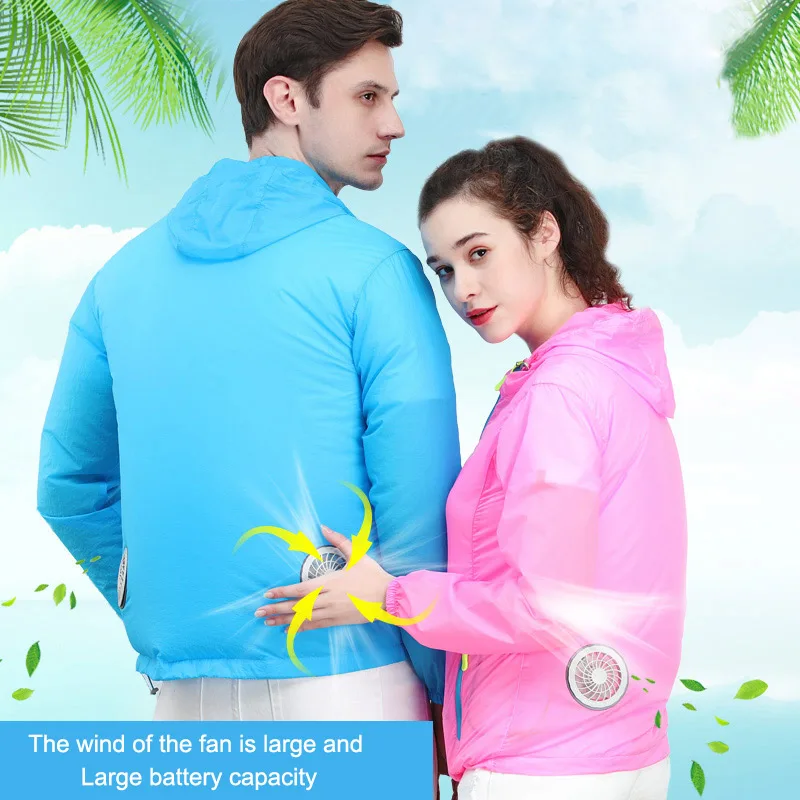 

Air conditioning Jackets Summer Thin Breathable Cooling Fan Clothes Couples Outdoor Anti-heat Fishing Working Fan Clothing