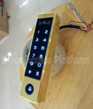 

Golden Color access control machine, ID or IC Card, LED Number Pin code Password terminal access entry door machine keypad lock