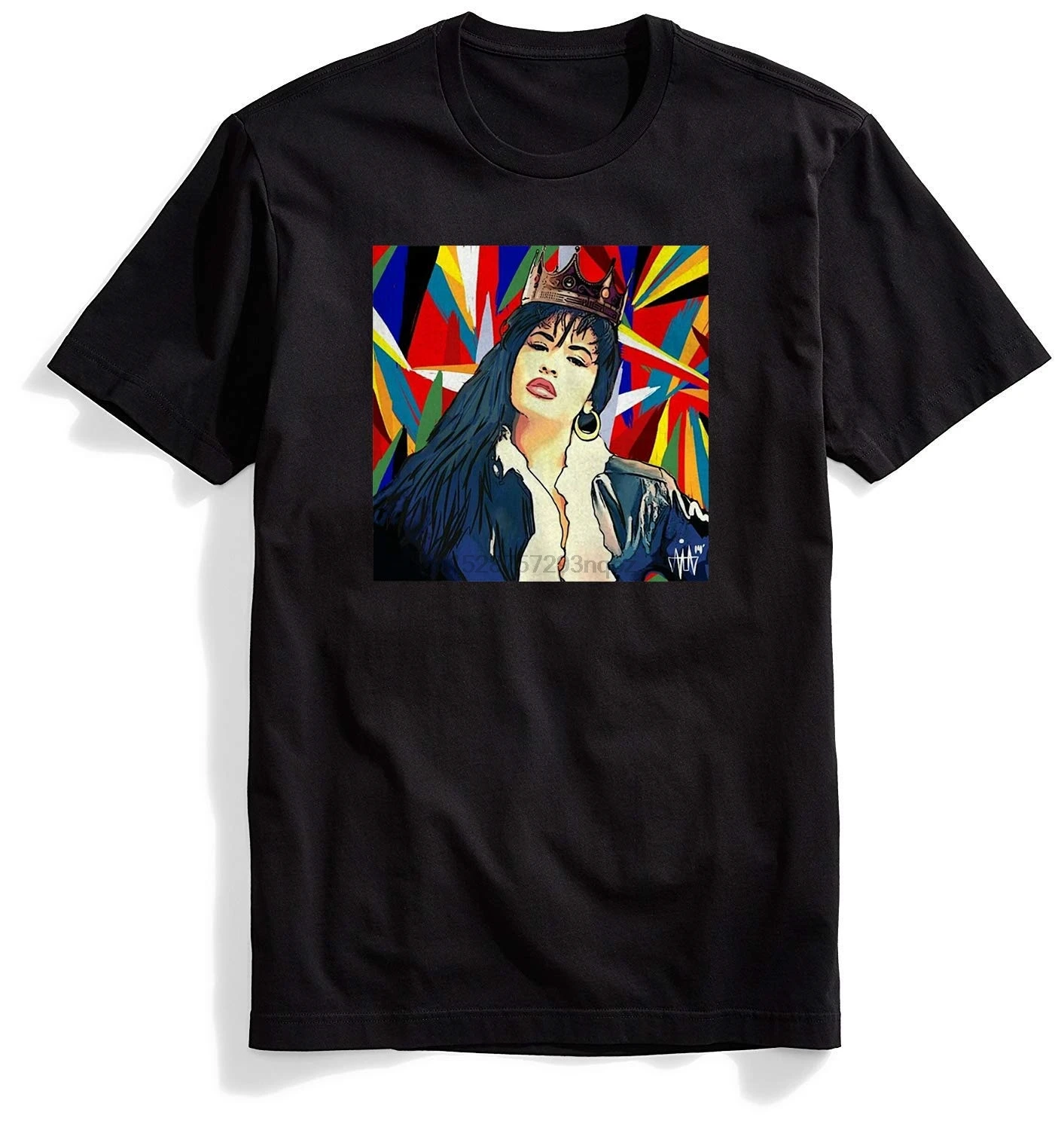 

2019 Black Classic Crew Neck t-Shirt Mens Selena Quintanilla Shirt for Men Shirts Art Tshirt(11)