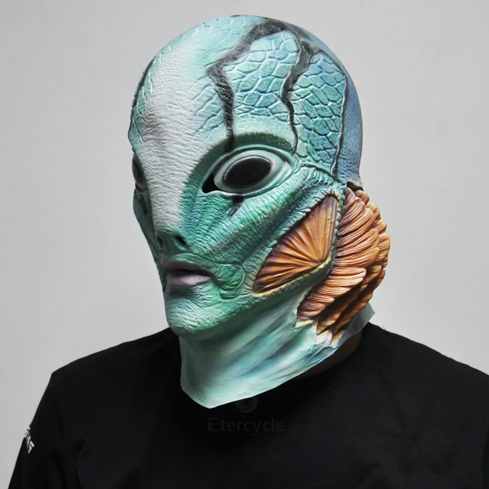 Маска для косплея Merman латексная маска реквизит для фильма Вечерние Маски на Хэллоуин