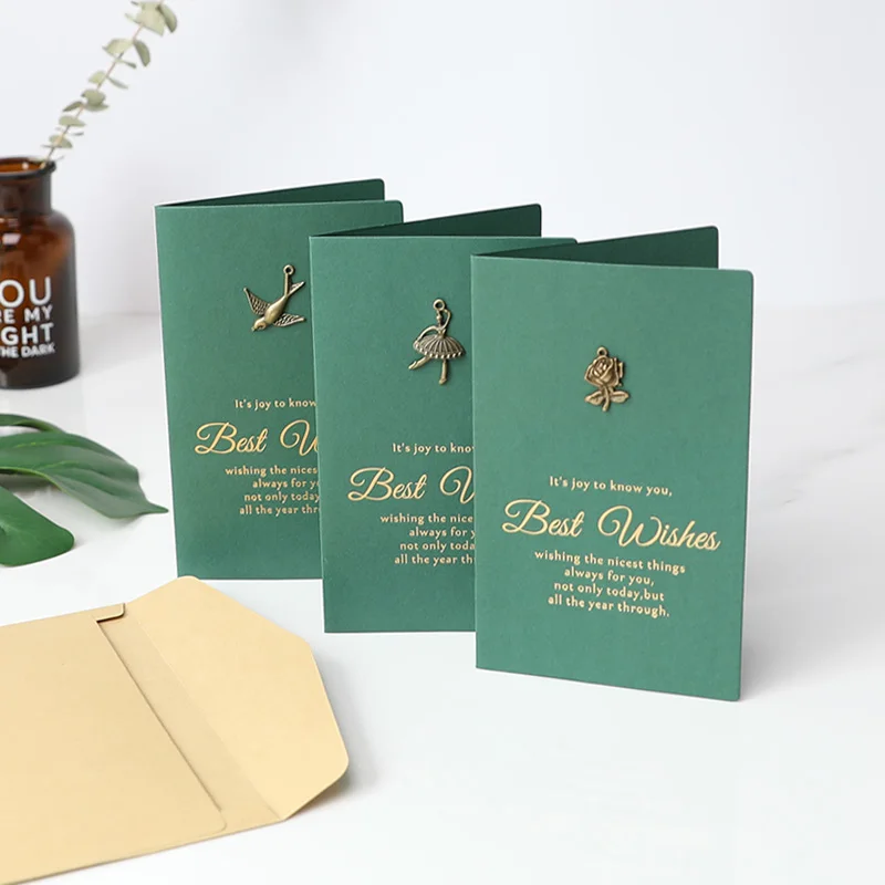 

Green Flowers Plant Greeting Cards for Happy Birthday Party Blessing Message Postcards Gift Card
