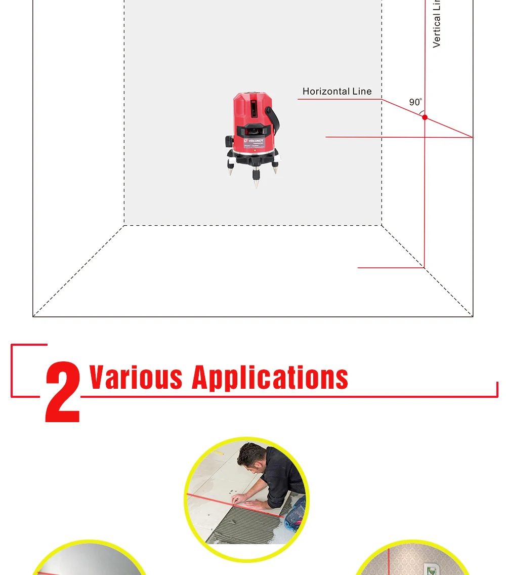 Veconor лазерный уровень 2 линии 2 балла Лазерная линия проекторы самовыравнивание вертикальные горизонтальные линии инструменты выравнивания