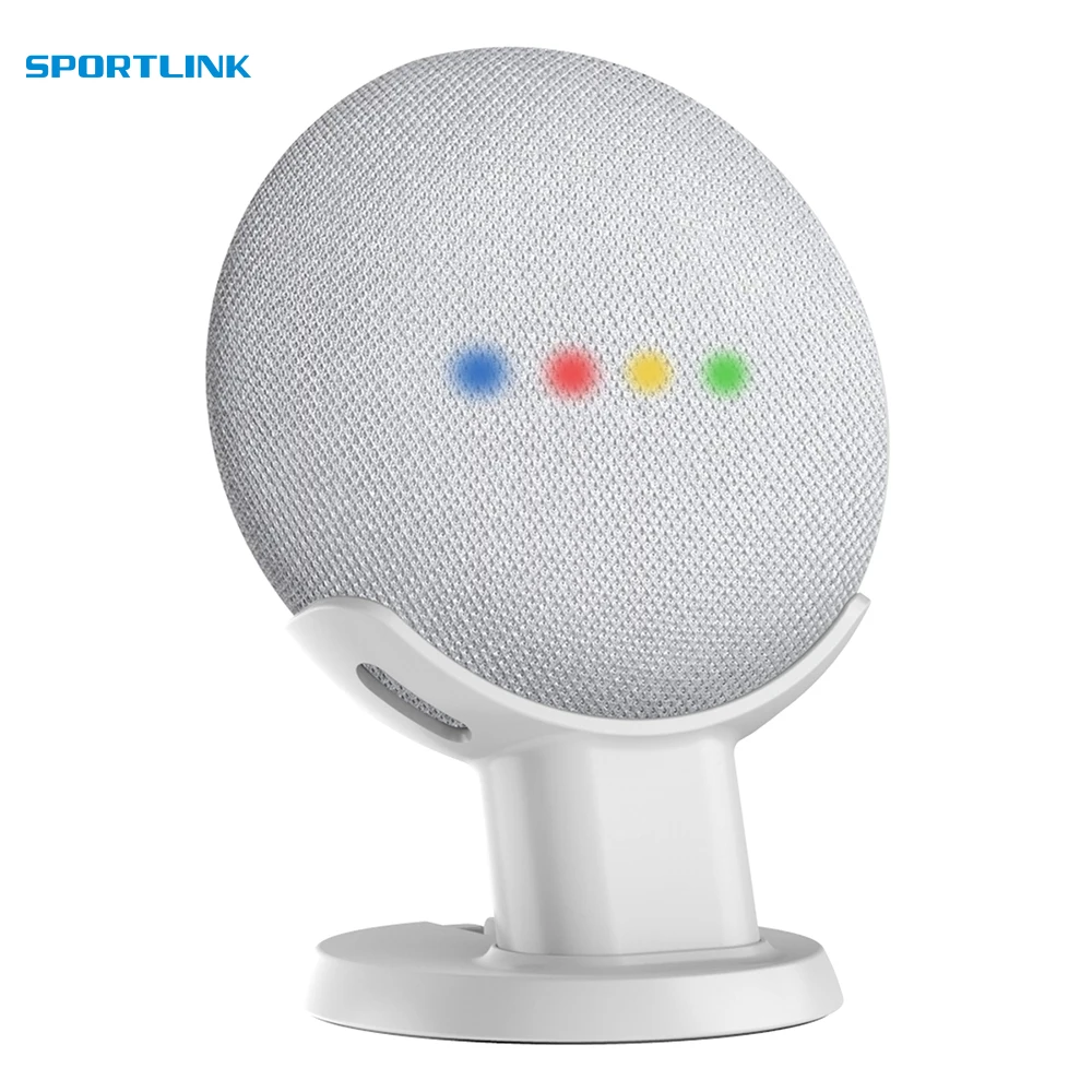 Outlet Desktop Stand For Google Home Mini Voice Assistants, Compact Holder Case Plug in Kitchen Bathroom Bedroom.