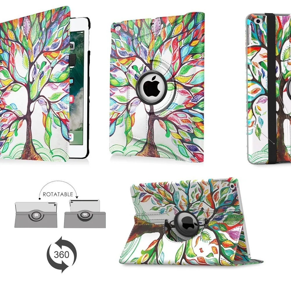 Чехол книжка из искусственной кожи для IPad 2018 2017 9 7 Air 2 360 градусов вращающийся