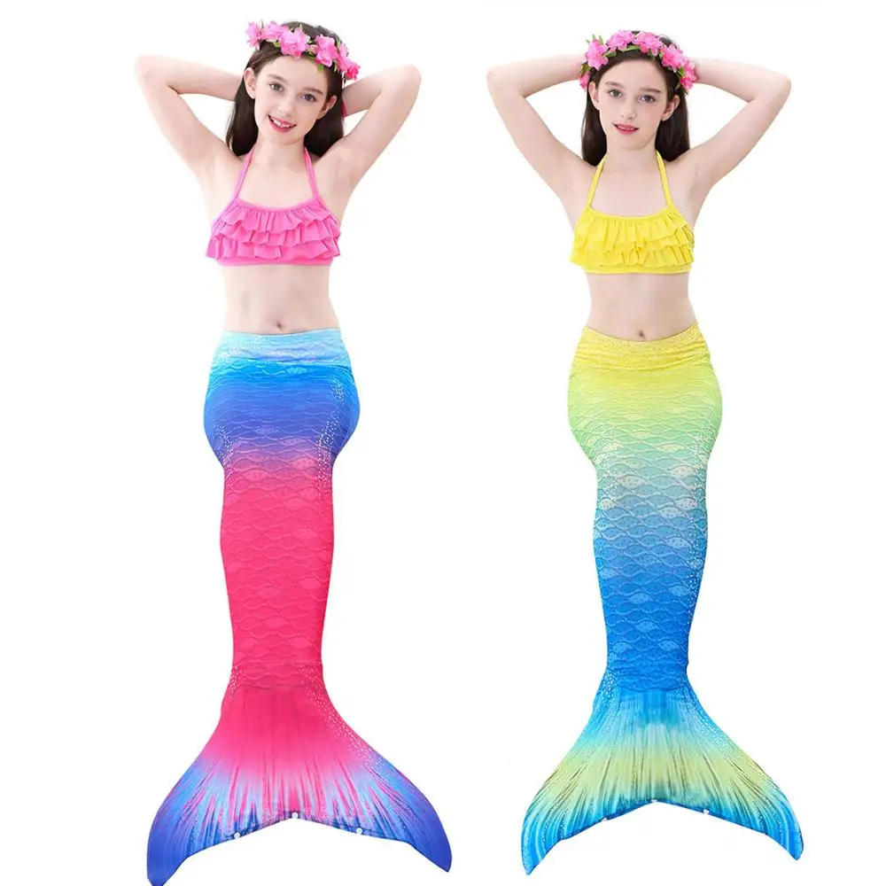 

Little Mermaid Tails for Swimming Costume Mermaid Tail Cosplay Girls Swimsuit Kids Children Swimmable suit Monofin