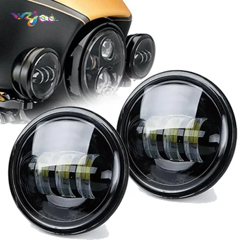 

WZJOO 2pcs 4.5inch moto fog light led projector Auxiliary passing light lamp for Classic Electra Glide