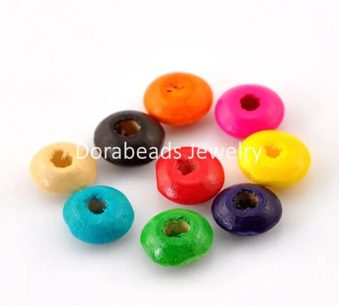 hot- 1000PCs Mixed Dyed Abacus Wood Spacer Beads 8x4mm(3/8&quotx1/8&quot) (B21481) | Украшения и аксессуары