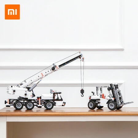 Xiaomi Mitu инженерный кран Робот строительные блоки миниатюрный город Развивающие DIY мальчик игрушки автомобиль грузовик