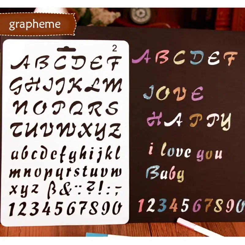 

Number Letters Theme Lace Decor Template Ruler Kids DIY Photo Album Art Drawing Tool Hollow Scrapbooking Stencil Tool Card Stamp