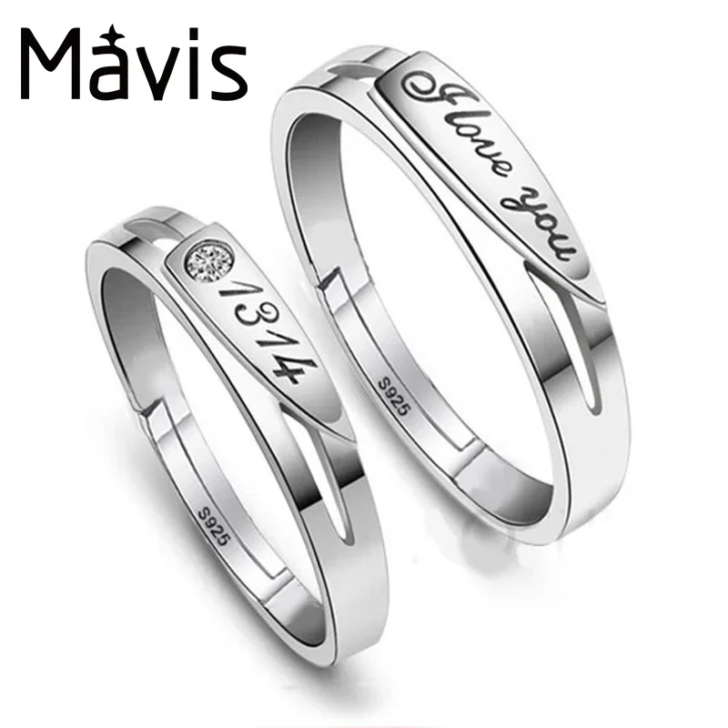 Mavis JEWELS Tension Setting lover Rings for Men Women Silver 925 Ring couple ring gift one pair Fine Jewelry LV20 | Украшения и