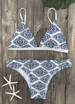 

Sexy Ladies White Floral Halter Thong Biquini Swimsuit Swim Beach Wear Bathing Suit Swimwear Women Brazilian Push Up Bikini