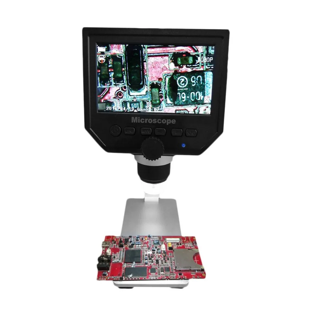 G600 Портативный 1-600X непрерывное увеличение 4,3 "ЖК-дисплей Дисплей 3.6MP электронный Цифровые микроскопы с Регулируемая металлическая