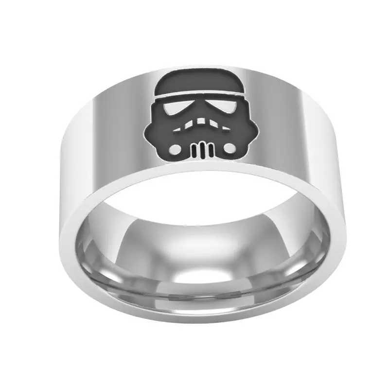

Star wars Storm Trooper Stainless Steel Band Ring For Wedding Size 17-23