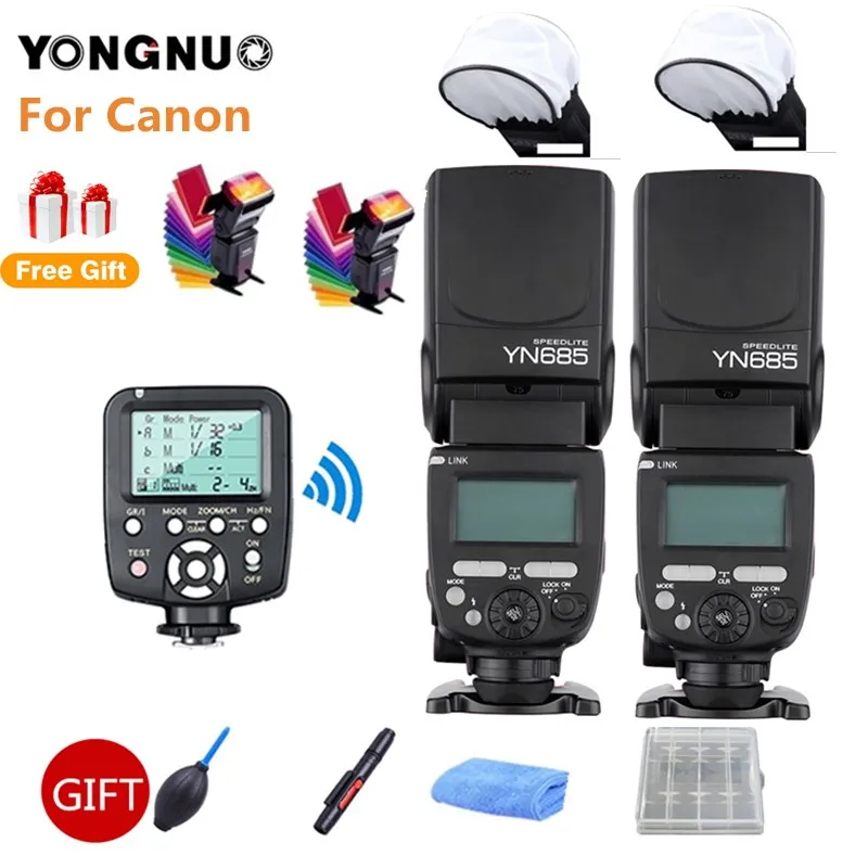 2 шт. YONGNUO YN685C E-TTL 1/8000s радио режим Slave Flash Speedlite + YN560-TX триггер для Canon 7D 70D 60D 700D DSLR