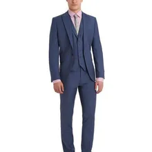 Модные мужской костюм(куртка+ брюки+ галстук+ жилет) новое поступление остроконечные нагрудные One Button синей официальной высокое качество Для мужчин костюмы Лучшие Для мужчин