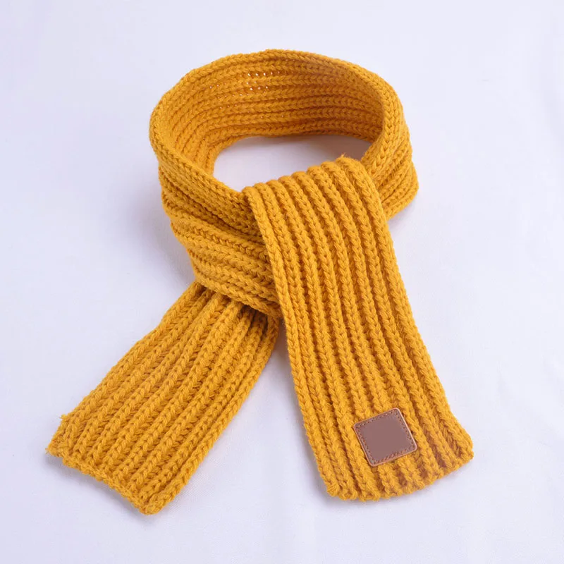 Трикотажные Детские зимние штаны шарф для мальчиков и девочек осень шеи теплые, вязаные крючком мягкие удобные шейный шарф - Цвет: yellow