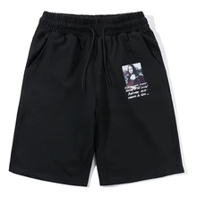 Летние спортивные шорты, мужские повседневные шорты для бега, мужские Модные шорты с принтом в стиле хип-хоп, уличная одежда с эластичным шнурком, красный цвет, WY045