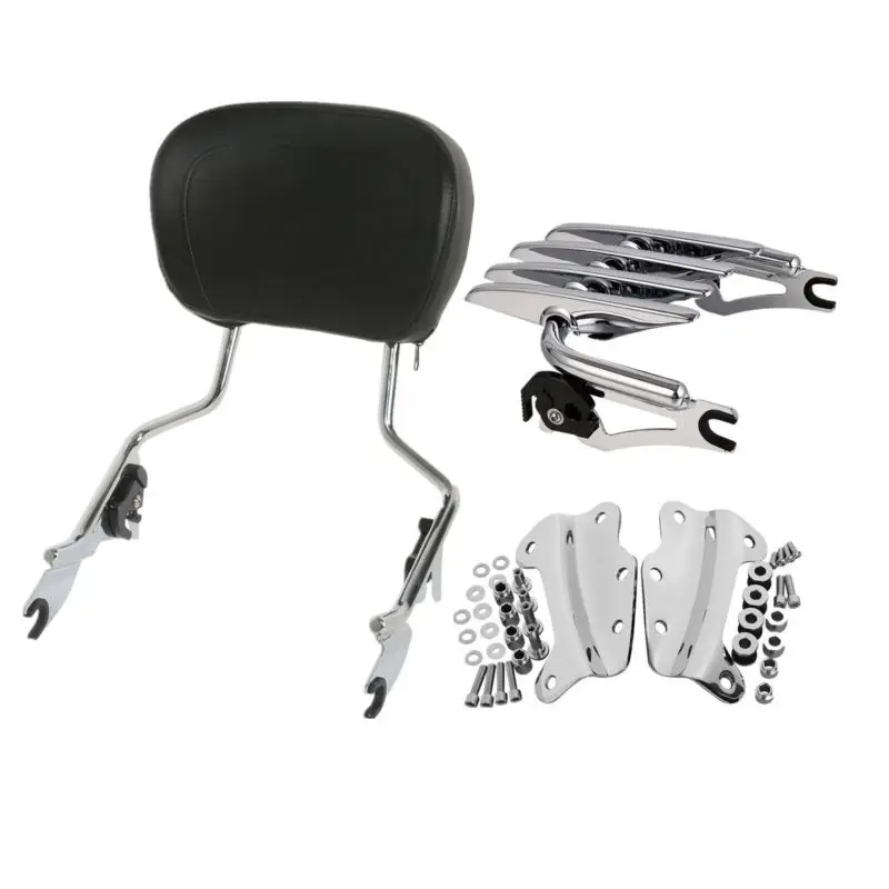 Rack de Bagagem com Kit de Encaixe para Harley Motocicleta Encosto Sissy Barra Touring Road King Glide Rua Flhx Flhr Flht Fltr 09-13