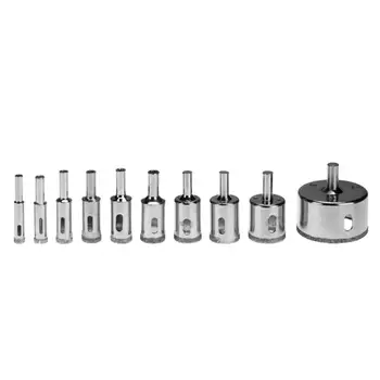 

10Pcs 8-50mm Diamond Coated Core Hole Saw Drill Bit Set Tools Cutter for Tiles Marble Glass Ceramic Drilling Tools