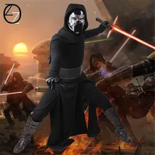 Star Wars 7:The Force Awakens Kylo Ren Cosplay Adult Uniform Black Cloak Coat Jedi Halloween Cosplay Costumes For Men Women