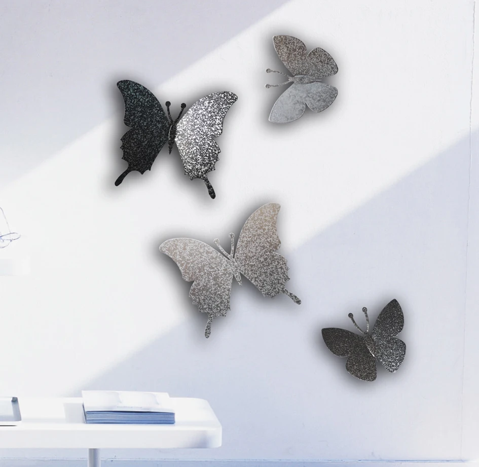 

Marble gray silver cold wrought iron decorative butterfly / wall hanging butterfly / modern wall decorative wall background wall