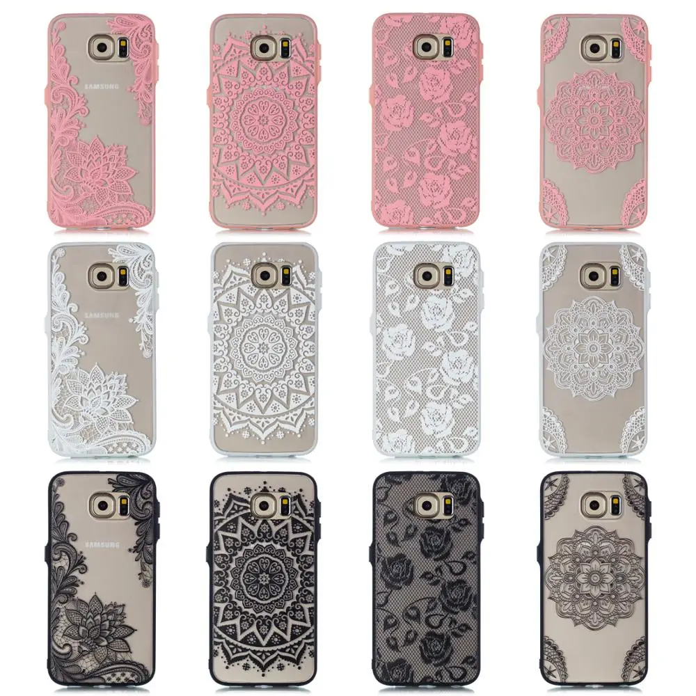 LISCN милый кружевной Цветочный чехол для Samsung Galaxy S6 S7 S8 S9 Note8 Note9 S10 задняя крышка