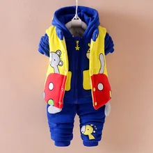 Г. Зимние комплекты одежды для маленьких мальчиков, костюмы для малышей утепленные комплекты из 3 предметов Одежда для младенцев Sutis/теплая куртка для малышей, пальто с бархатом