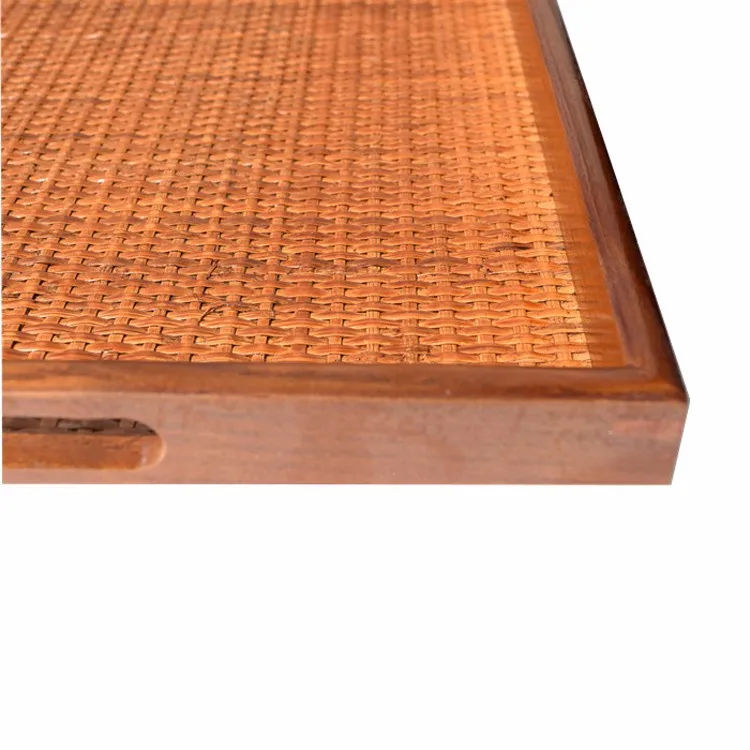 40*30*3,5 см китайский стиль деревянный и ротанг с ручной поднос для еды ручной работы из натурального дерева чайная пищевая тарелка блюдо обеденная тарелка