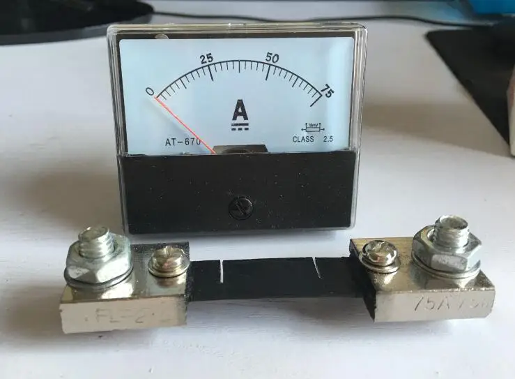 DH-670 DC 0-75a аналоговый усилитель Панель указатель Амперметр типа измеритель тока Панель + шунт