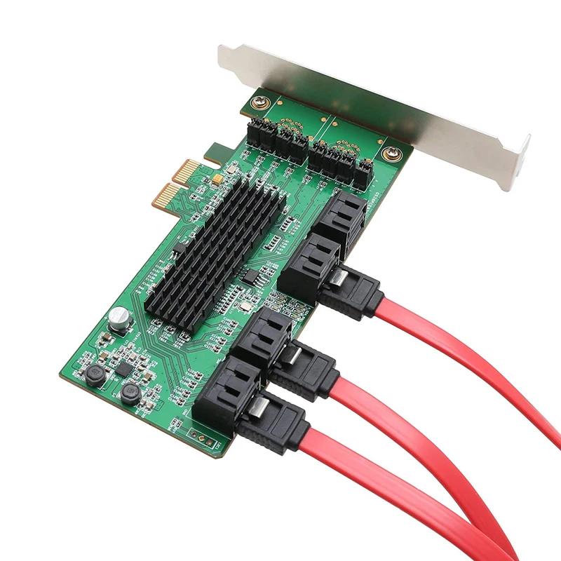  Pcie zu SATA III 6 Gbps 8 Port Controller Karte PCIe 20x2 mit Low Profile Brac PCI- express zu SATA