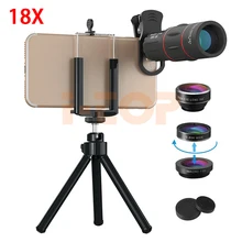 Комплект для объектива телефона HD 18X телеобъектив зум линзы 198 рыбий глаз 0.63X широкоугольный 15X макро lentes для iPhone 6 6s 7 8 Plus X Xiaomi