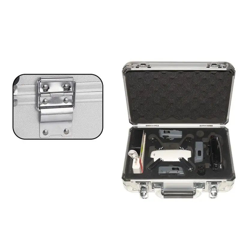 

Storage Carrying Protective Box Case Suitcase For DJI Phantom Spark Pro Hinge lock Aluminum Alloy EVA with 2 *key