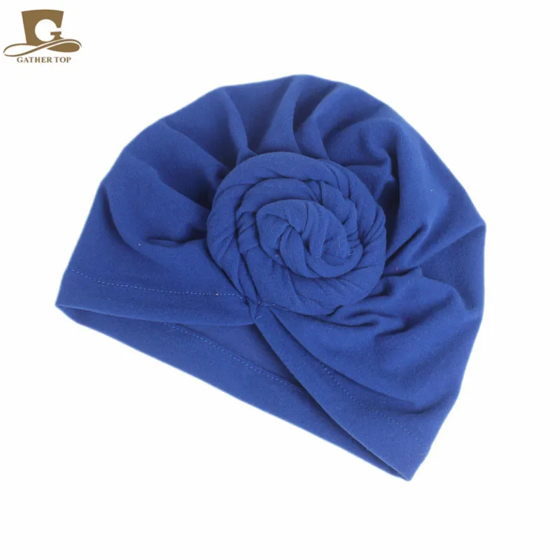 Новые женские тюрбан с узлом шапка после химиотерапии кепки повязки на голову - Цвет: royal blue