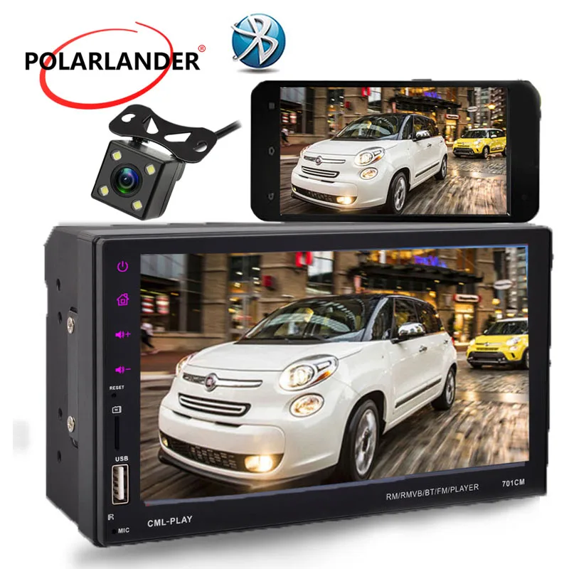 Harga FM TF USB Handfree Juga 9 Bahasa 2DIN untuk Ponsel Android 7 Inci Mobil Stereo Radio Player Layar Sentuh bluetooth MP5 Pemain Cermin Link