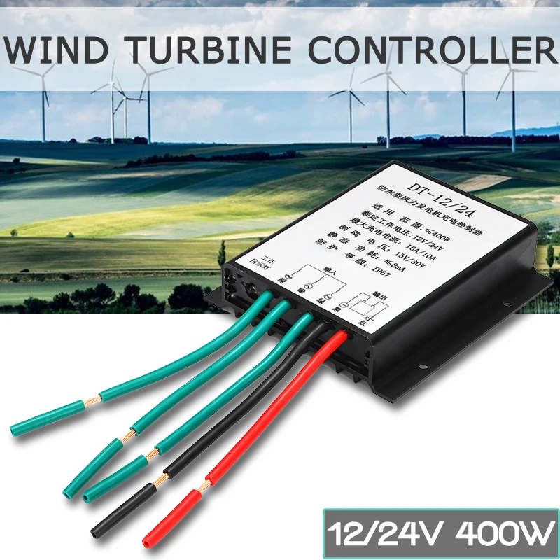 

Wind Power Generator Battery Charge Controller IP67 Waterproof Wind Generator Controller For below 400W 12/24V Wind Generator