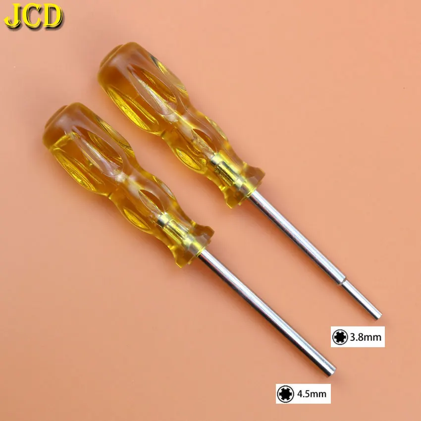 

JCD 1PCS Yellow Handle Security Bit 3.8mm 4.5mm Hexagon Screwdriver 3.8 4.5 Open Tool Gamebit for Nintendo NGC SFC NES Gameboy