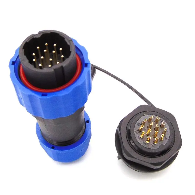 thumbnail image 2 of LP/SP21 Nut/Flange/Docking Waterproof Connector Welding Free 2/3/4/5/6/7 Pin IP68 Outdoor Female Plug Male Socket Screw Wiring 2 of 12