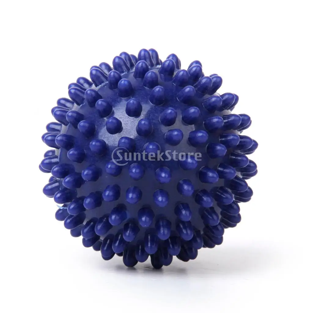 1 x Footful Hard Spikey Massage Ball Hard for Neck/Back 6.4CM Deep Blue